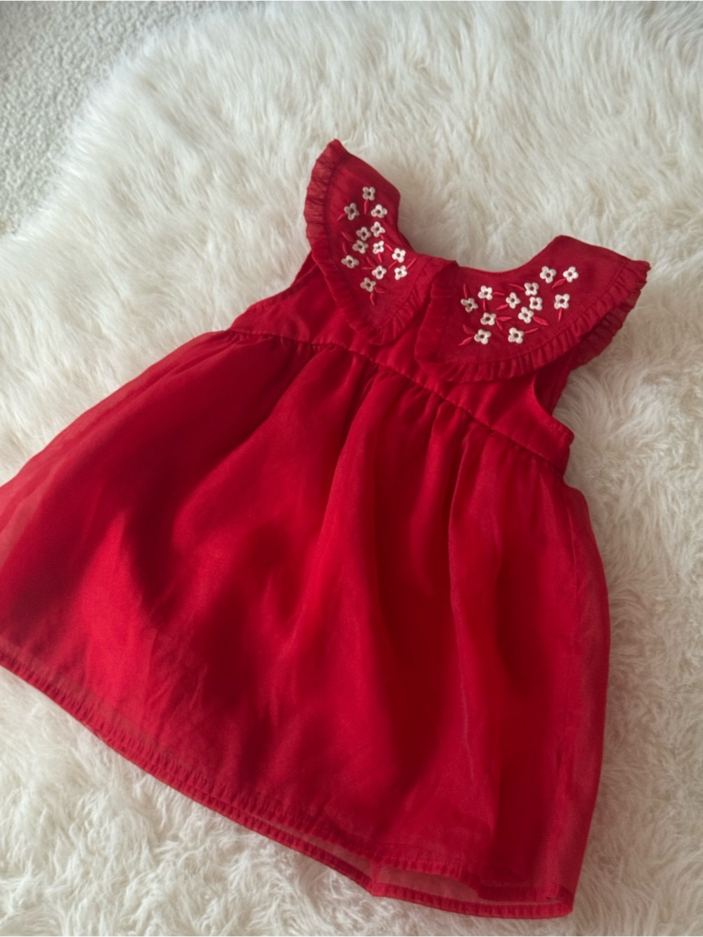 Cat & Jack Red Floral Collar Dress